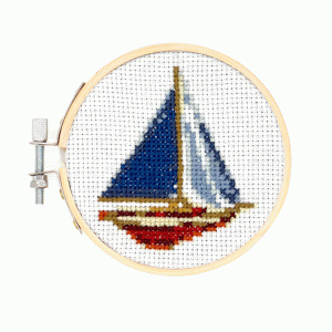 GG238 Mini Cross Stitch Embroidery Kit - Sailboat